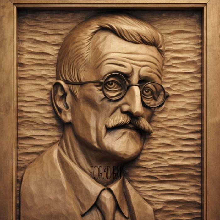 James Joyce 4 stl model for CNC